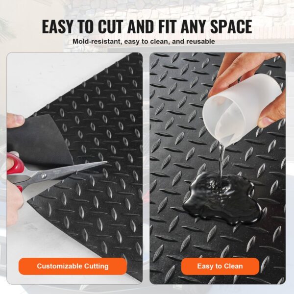 VEVOR Gummimatte 1848 x 1236mm Bodenmatte SBR-Gummi Bodenbelag 3 mm Dicke Noppenmatte Diamant Tränenblech Bodenmatte Antirutschmatte Gummibelag Ideal für Garagen, Lagerhallen, Fitnessstudios, Gehwege – Bild 5