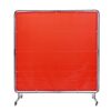 VEVOR Schweißvorhang 1,8 x 1,8 m Schweißschutzvorhang aus Flammhemmendem Vinyl Schweißschutzwand mit 4 Schwenkrädern und einem 6-stufigen UV-Schutz Schweißerdecke Schweißschutz Rot