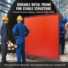 VEVOR Schweißvorhang 1,8 x 1,8 m Schweißschutzvorhang aus Flammhemmendem Vinyl Schweißschutzwand mit 4 Schwenkrädern und einem 6-stufigen UV-Schutz Schweißerdecke Schweißschutz Rot – Bild 5
