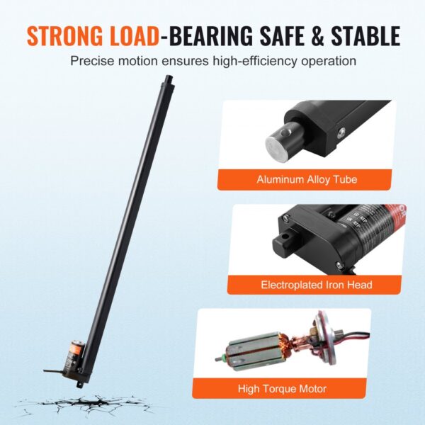 VEVOR 1000N Linear Actuator DC 12V Linearantrieb IP54 Elektrischer Linearmotor 500mm Hublänge Geräuschpegel ≤ 50dB Elektrische Türöffner 14mm/s Fahrgeschwindigkeit Lineartechnik Verstellantrieb – Bild 5