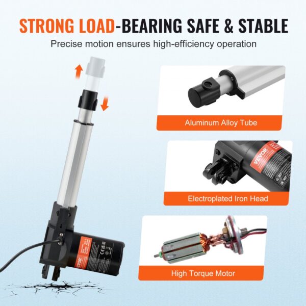 VEVOR 6000N Linear Actuator DC 12V Linearantrieb IP44 Elektrischer Linearmotor 150mm Hublänge Geräuschpegel ≤50dB Elektrische Türöffner 5mm/s Fahrgeschwindigkeit Lineartechnik Verstellantrieb – Bild 5