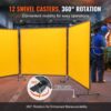 VEVOR 3-Panel-Schweißvorhang 1,8 x 1,8 m Schweißschutzvorhang aus Flammhemmendem Vinyl Schweißschutzwand mit 4 Schwenkrädern und einem 6-stufigen UV-Schutz Schweißerdecke Schweißschutz Gelb – Bild 3