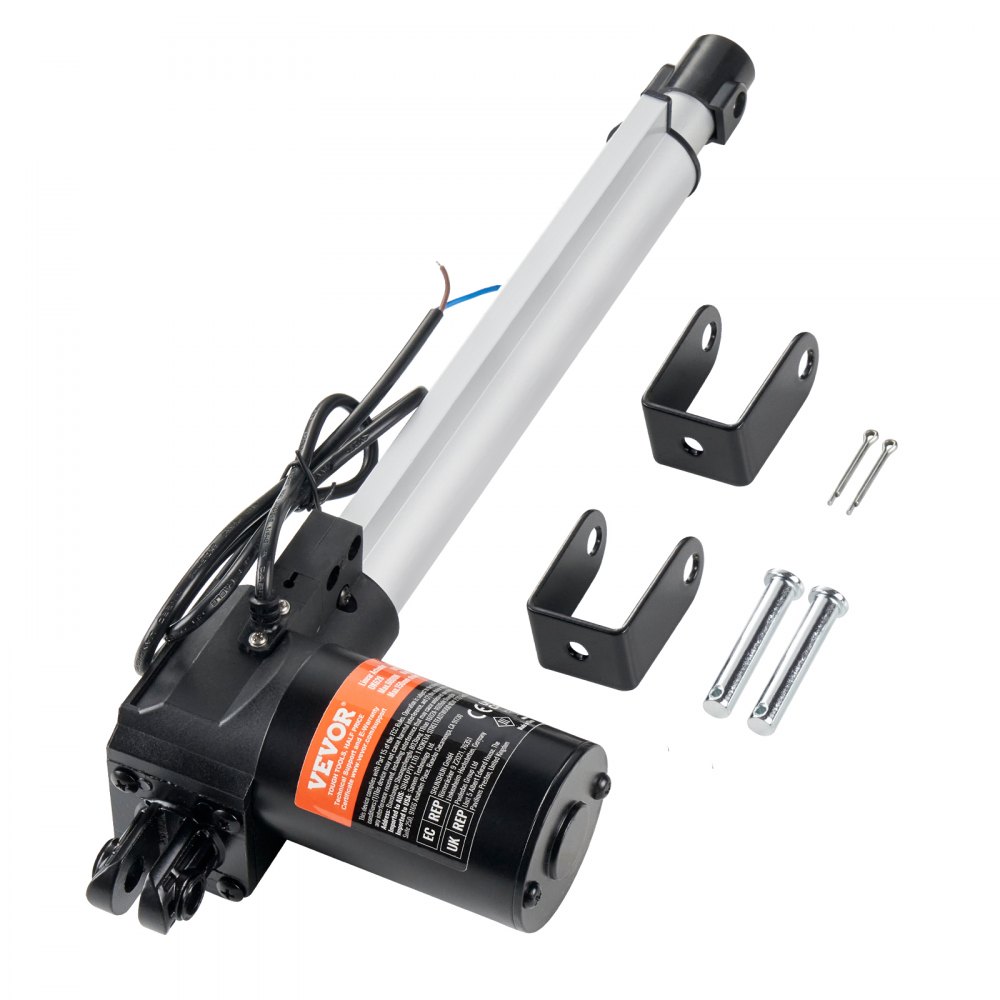 VEVOR 6000N Linear Actuator DC 12V Linearantrieb IP44 Elektrischer Linearmotor 250mm Hublänge Geräuschpegel ≤ 50dB Elektrische Türöffner 5 mm/s Fahrgeschwindigkeit Lineartechnik Verstellantrieb