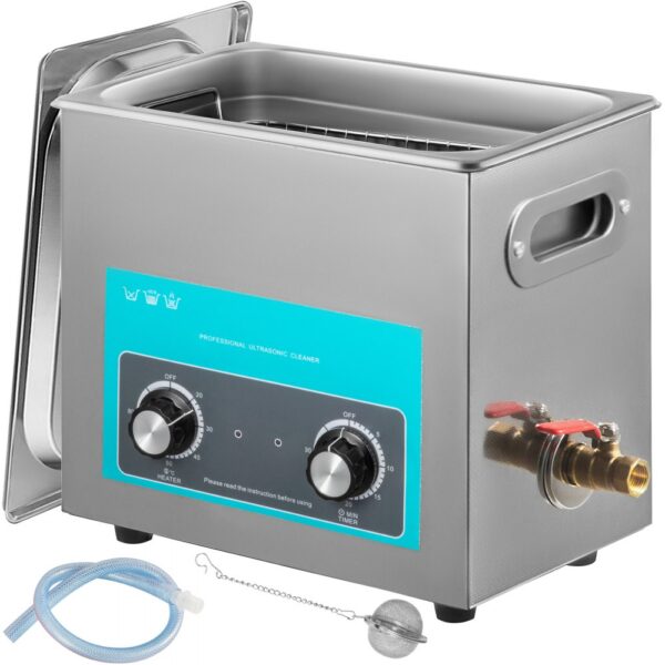 VEVOR 6 L Ultraschallreiniger, 304 Edelstahl, professionelle Drehknopfsteuerung, Ultraschallreiniger mit Heizungstimer für Schmuck, Uhrengläser, Leiterplatten, Kleinteile, zahnärztliche Instrumente