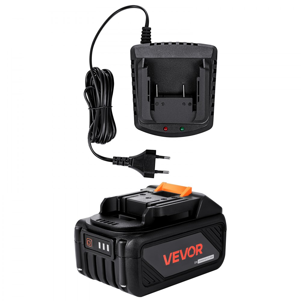 VEVOR 20 V tragbare Akku- und Ladegerät-Kombination, 4,0 Ah Lithium-Ionen-Akkupack, verlängerte Laufzeit, kompatibel mit Serienwerkzeugen, zum Austauschen und schnellen Aufladen