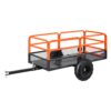 VEVOR Kippanhänger, 725,75 kg, ATV-UTV-Anhänger aus Stahl zum Hinterherziehen, Kipper mit abnehmbarer Rückwand, Gartenanhänger zum Hinterherziehen für Rasenmäher, Traktoren und Gartenabfälle