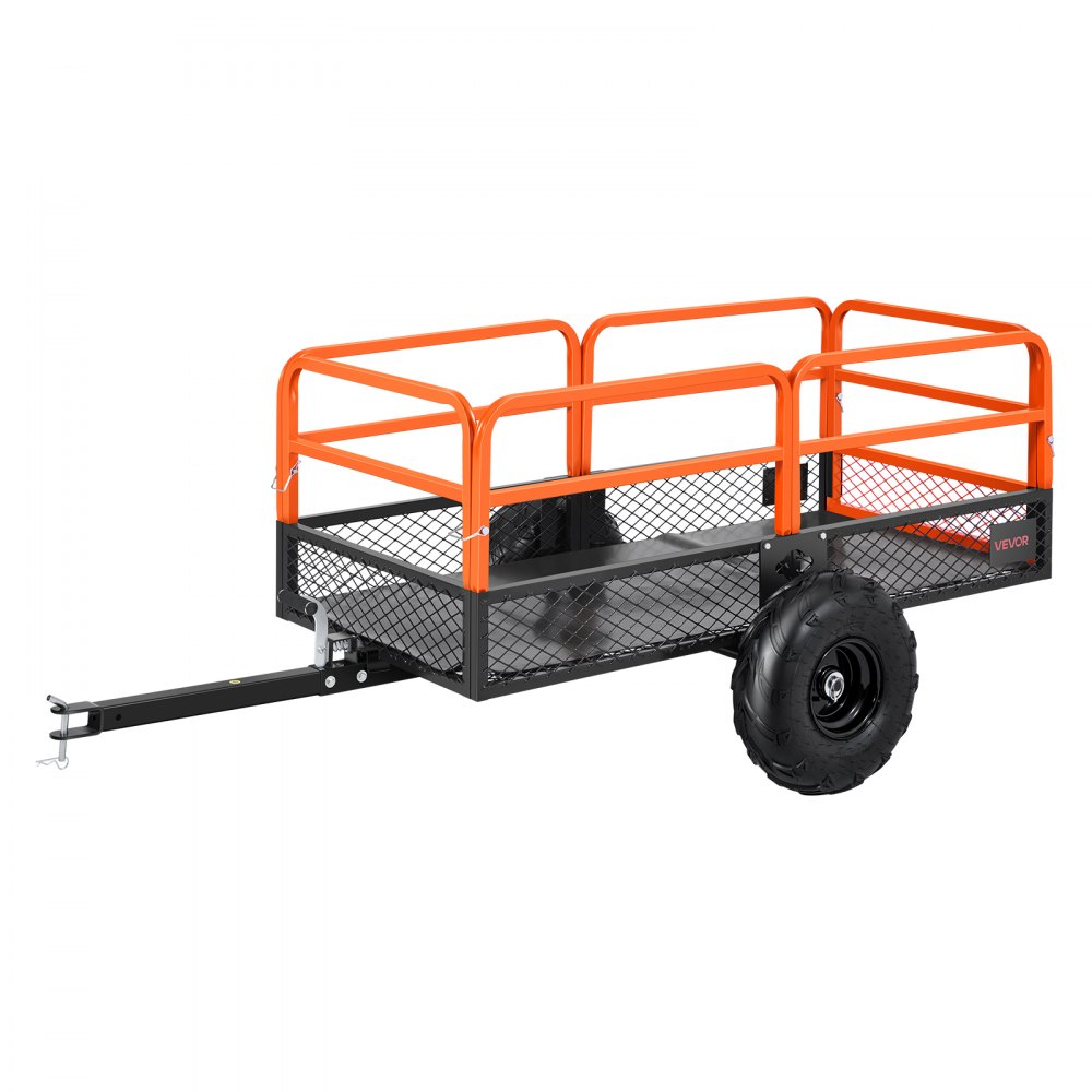 VEVOR Kippanhänger, 725,75 kg, ATV-UTV-Anhänger aus Stahl zum Hinterherziehen, Kipper mit abnehmbarer Rückwand, Gartenanhänger zum Hinterherziehen für Rasenmäher, Traktoren und Gartenabfälle