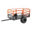 VEVOR Kippanhänger, 800,59 kg, ATV-UTV-Anhänger aus Stahl zum Hinterherziehen, Kipper mit abnehmbarer Rückwand, Gartenanhänger zum Hinterherziehen für Rasenmäher, Traktoren und Gartenabfälle