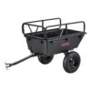 VEVOR Kippanhänger, 226,8 kg, ATV-UTV-Transportanhänger, Kippwagen zum Hinterherziehen mit 40,64 cm Reifen, Handzug oder Fußpedal, Hochleistungs-Hofanhänger für Rasenmäher, Traktor, Gartenabfälle