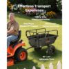 VEVOR Kippanhänger, 226,8 kg, ATV-UTV-Transportanhänger, Kippwagen zum Hinterherziehen mit 40,64 cm Reifen, Handzug oder Fußpedal, Hochleistungs-Hofanhänger für Rasenmäher, Traktor, Gartenabfälle – Bild 3