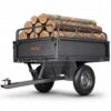 VEVOR Kippanhänger, 226,79 kg Fassungsvermögen, ATV-UTV-Transportanhänger 142x76x70 cm, Kippwagen mit 35,56 cm Reifen, Handzug oder Fußpedal, Hofanhänger für Rasenmähertraktoren