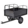 VEVOR Kippanhänger, 272 kg Fassungsvermögen, ATV-UTV-Transportanhänger, Kippwagen zum Hinterherziehen mit 40,64 cm Reifen, Handzug oder Fußpedal, Hofanhänger für Rasenmähertraktoren