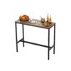 VEVOR Bartisch Bistrotisch Kneipentisch mit Metallrahmen, schmaler & langer Küchentisch Esstisch (991 x 406 x 902 mm), Ausstellungstisch für Wohnzimmerpartys Pubs Esszimmer Cafés, Braun & Schwarz