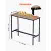 VEVOR Bartisch Bistrotisch Kneipentisch mit Metallrahmen, schmaler & langer Küchentisch Esstisch (991 x 406 x 902 mm), Ausstellungstisch für Wohnzimmerpartys Pubs Esszimmer Cafés, Braun & Schwarz – Bild 3