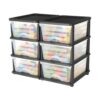 VEVOR Schubladenwagen Schubladenschrank mit 3 Schubladen (2er-Pack), rollbarer Schubladenbox Rollcontainer aus Kunststoff mit durchsichtigen Behältern für Bürobedarf Bastelräume Klassenzimmer VEVOR Schubladenwagen Schubladenschrank mit 3 Schubladen (2er-Pack), rollbarer Schubladenbox Rollcontainer aus Kunststoff mit durchsichtigen Behältern für Bürobedarf Bastelräume Klassenzimmer