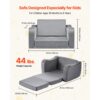 VEVOR Kindersofa Kindersessel aus 28D-Schwamm & kurzem Flor mit Armlehnen, waschbares Kindersofa, Kindercouch umwandelbares Schlafsofa Kleinkindersofa (M) für Spielzimmer Schlafzimmer Wohnzimmer Grau – Bild 3