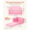 VEVOR Kindersofa Kindersessel aus 28D-Schwamm & kurzem Flor mit Armlehnen, Kleinkindersofa zum Lesen und Spielen, Kindercouch umwandelbares Schlafsofa für Spielzimmer Schlafzimmer Rosa M (Maß) – Bild 3