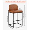 VEVOR Barhocker Thekenhocker 4 Stk. (925 mm hoch) Küchenstuhl aus PU-Leder mit Rückenlehne & Metallrahmen, Bistrostuhl (149,7 kg belastbar) Küche Esszimmer Bar Kücheninsel Barstuhl Braun – Bild 5 VEVOR Barhocker Thekenhocker 4 Stk. (925 mm hoch) Küchenstuhl aus PU-Leder mit Rückenlehne & Metallrahmen, Bistrostuhl (149,7 kg belastbar) Küche Esszimmer Bar Kücheninsel Barstuhl Braun – Bild 5