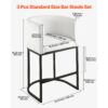 VEVOR Barhocker Thekenhocker 3 Stk. (87 cm hoch) Küchenstuhl mit Rückenlehne & Armlehne & Metallrahmen & Fußstütze, Bistrostuhl (158,8 kg belastbar) Küche Esszimmer Bankschalter Bar, Weiß – Bild 5 VEVOR Barhocker Thekenhocker 3 Stk. (87 cm hoch) Küchenstuhl mit Rückenlehne & Armlehne & Metallrahmen & Fußstütze, Bistrostuhl (158,8 kg belastbar) Küche Esszimmer Bankschalter Bar, Weiß – Bild 5