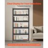 VEVOR Sammlervitrine Vitrinenschrank 5-stöckig, 172 cm hoch, Standvitrine mit natürlicher Holzrahmen (9,07 kg Tragkraft pro Schicht), Standregal Bücherregal für Büro Spielzimmer Wohnzimmer – Bild 4