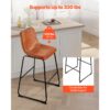 VEVOR Barhocker Thekenhocker 4 Stk. (945 mm hoch) Küchenstuhl Barstuhl aus PU-Leder mit Rückenlehne & Metallrahmen, Bistrostuhl (149,7 kg belastbar) Küche Esszimmer Kücheninsel Bar, Braun – Bild 2 VEVOR Barhocker Thekenhocker 4 Stk. (945 mm hoch) Küchenstuhl Barstuhl aus PU-Leder mit Rückenlehne & Metallrahmen, Bistrostuhl (149,7 kg belastbar) Küche Esszimmer Kücheninsel Bar, Braun – Bild 2