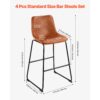 VEVOR Barhocker Thekenhocker 4 Stk. (945 mm hoch) Küchenstuhl Barstuhl aus PU-Leder mit Rückenlehne & Metallrahmen, Bistrostuhl (149,7 kg belastbar) Küche Esszimmer Kücheninsel Bar, Braun – Bild 5 VEVOR Barhocker Thekenhocker 4 Stk. (945 mm hoch) Küchenstuhl Barstuhl aus PU-Leder mit Rückenlehne & Metallrahmen, Bistrostuhl (149,7 kg belastbar) Küche Esszimmer Kücheninsel Bar, Braun – Bild 5