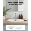 VEVOR Halbeinbauwaschbecken Handwaschbecken 485 x 425 mm ovales Aufsatzwaschbecken mit Überlauf & 3 Wasserhahnlöchern, modernes Einbauwaschbecken für kleine Räume Küchen Badezimmer Weiß – Bild 2 VEVOR Halbeinbauwaschbecken Handwaschbecken 485 x 425 mm ovales Aufsatzwaschbecken mit Überlauf & 3 Wasserhahnlöchern, modernes Einbauwaschbecken für kleine Räume Küchen Badezimmer Weiß – Bild 2
