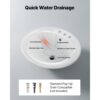 VEVOR Halbeinbauwaschbecken Handwaschbecken 485 x 425 mm ovales Aufsatzwaschbecken mit Überlauf & 3 Wasserhahnlöchern, modernes Einbauwaschbecken für kleine Räume Küchen Badezimmer Weiß – Bild 5 VEVOR Halbeinbauwaschbecken Handwaschbecken 485 x 425 mm ovales Aufsatzwaschbecken mit Überlauf & 3 Wasserhahnlöchern, modernes Einbauwaschbecken für kleine Räume Küchen Badezimmer Weiß – Bild 5