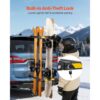 VEVOR Skiboard Snowboard Dachträger für bis zu 6 Paar Ski/4 Snowboards, abschließbarer Skidachträger mit Sicherheitsgurt & Kippzugang, verstellbarer Skihalter passend für die Anhängerkupplung – Bild 5