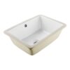 VEVOR Unterbauwaschbecken Handwaschbecken 400 x 305 mm rechteckiges Spülbecken aus Keramik mit Überlaufloch, moderne Unterbauspüle Küchenspüle für kleine Räume, Badezimmerwaschbecken Weiß