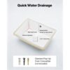 VEVOR Unterbauwaschbecken Handwaschbecken 400 x 305 mm rechteckiges Spülbecken aus Keramik mit Überlaufloch, moderne Unterbauspüle Küchenspüle für kleine Räume, Badezimmerwaschbecken Weiß – Bild 5