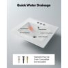VEVOR Halbeinbauwaschbecken Handwaschbecken 510 x 465 mm rechteckiges Aufsatzwaschbecken mit Überlauf & 3 Wasserhahnlöchern, modernes Einbauwaschbecken für kleine Räume Küchen Badezimmer Weiß – Bild 5