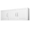 VEVOR Wandschrank für Waschküche, 2-stöckiger Wandhängeschrank mit verstellbarer Ablage, Küchenschrank mit 3 Türen, für Küche Bad Wäscherei, 31,6x137,2x51,6 cm (T x B x H), Oberschrank Weiß