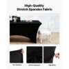 VEVOR 6 x Stretch Spandex Tischdecke Tischwäsche (rechteckig) geeignet für 244 cm Tische, waschbarer knitterfreier Tischdeckenschutz, Tischtuch für Partys Hochzeiten Bankette Festivals, Schwarz – Bild 3 VEVOR 6 x Stretch Spandex Tischdecke Tischwäsche (rechteckig) geeignet für 244 cm Tische, waschbarer knitterfreier Tischdeckenschutz, Tischtuch für Partys Hochzeiten Bankette Festivals, Schwarz – Bild 3