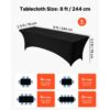 VEVOR 6 x Stretch Spandex Tischdecke Tischwäsche (rechteckig) geeignet für 244 cm Tische, waschbarer knitterfreier Tischdeckenschutz, Tischtuch für Partys Hochzeiten Bankette Festivals, Schwarz – Bild 4 VEVOR 6 x Stretch Spandex Tischdecke Tischwäsche (rechteckig) geeignet für 244 cm Tische, waschbarer knitterfreier Tischdeckenschutz, Tischtuch für Partys Hochzeiten Bankette Festivals, Schwarz – Bild 4