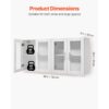VEVOR Wandschrank für Waschküche, 2-stöckiger Wandhängeschrank mit verstellbarer Ablage, Küchenschrank mit 4 Türen, für Küche Bad Wäscherei, 122x30,x61 cm, 72,6 kg belastbarer Oberschrank – Bild 2
