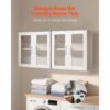 VEVOR Wandschrank für Waschküche, 2-stöckiger Wandhängeschrank mit verstellbarer Ablage, Küchenschrank mit 4 Türen, für Küche Bad Wäscherei, 122x30,x61 cm, 72,6 kg belastbarer Oberschrank – Bild 3