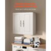 VEVOR Wandschrank für Waschküche, 2-stöckiger Wandhängeschrank mit verstellbarer Ablage, Küchenschrank mit2 Türen, für Küche Bad Wäscherei, 30 x 60 x 60 cm (T x B x H), Oberschrank Weiß – Bild 3