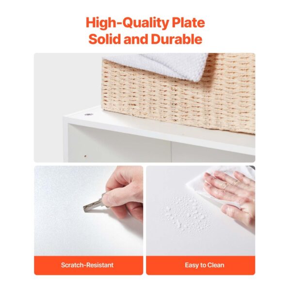 VEVOR Wandschrank für Waschküche, 2-stöckiger Wandhängeschrank mit verstellbarer Ablage, Küchenschrank mit2 Türen, für Küche Bad Wäscherei, 30 x 60 x 60 cm (T x B x H), Oberschrank Weiß – Bild 5