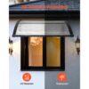 VEVOR Vordach für Haustür 965x1017 mm, Pultbogenvordach, Pultvordach mit Entwässerung & ABS-Halterung, Regen-, Schnee- & Sonnenschutz, Polycarbonat-Türüberdachung für Veranda & Terrasse, Transparent – Bild 3