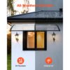 VEVOR Vordach für Haustür 965x1987 mm, Pultbogenvordach, Pultvordach mit Entwässerung & ABS-Halterung, Regen-, Schnee- & Sonnenschutz, Polycarbonat-Türüberdachung für Veranda & Terrasse, Transparent – Bild 3
