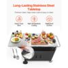 VEVOR Outdoor-Grillwagen mit Aufbewahrungsschrank, 124 cm Grilltisch mit Edelstahlplatte, Haken, Rollen und Flaschenöffner, Küchenwagen & Servierwagen für Terrasse, Garten, Bar und BBQ-Bereich – Bild 4