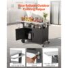 VEVOR Outdoor-Grillwagen mit Aufbewahrungsschrank, 124 cm Grilltisch mit Edelstahlplatte, Haken, Rollen und Flaschenöffner, Küchenwagen & Servierwagen für Terrasse, Garten, Bar und BBQ-Bereich – Bild 5