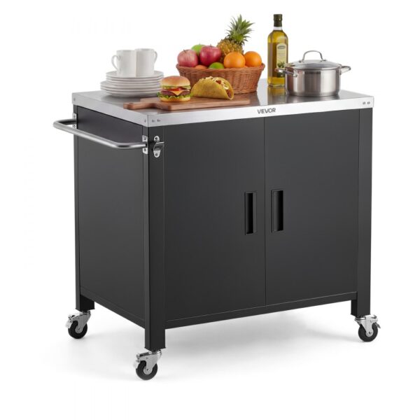 VEVOR Outdoor-Grillwagen mit Aufbewahrungsschrank, 102 cm Grilltisch mit Edelstahlplatte, Gewürzablage, Haken und Handtuchhalter, Küchenwagen & Servierwagen für Terrasse, Garten, Bar und BBQ-Bereich VEVOR Outdoor-Grillwagen mit Aufbewahrungsschrank, 102 cm Grilltisch mit Edelstahlplatte, Gewürzablage, Haken und Handtuchhalter, Küchenwagen & Servierwagen für Terrasse, Garten, Bar und BBQ-Bereich