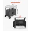 VEVOR Outdoor-Grillwagen mit Aufbewahrungsschrank, 92 cm Grilltisch mit Edelstahlplatte, Griff, Rollen und Flaschenöffner, Küchenwagen & Servierwagen für Terrasse, Garten, Bar und BBQ-Bereich – Bild 2