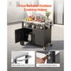 VEVOR Outdoor-Grillwagen mit Aufbewahrungsschrank, 92 cm Grilltisch mit Edelstahlplatte, Griff, Rollen und Flaschenöffner, Küchenwagen & Servierwagen für Terrasse, Garten, Bar und BBQ-Bereich – Bild 5