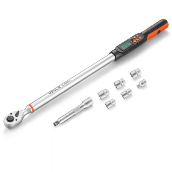 VEVOR Digitales Drehmomentschlüssel-Set 1/2 Zoll-Antrieb 4 Einheiten, ±2 % Genauigkeit LCD-Display mit Summer & LED-Anzeige Steckschlüsseln Verlängerungsstange & Adapter für Kfz-Reparaturen VEVOR Digitales Drehmomentschlüssel-Set 1/2 Zoll-Antrieb 4 Einheiten, ±2 % Genauigkeit LCD-Display mit Summer & LED-Anzeige Steckschlüsseln Verlängerungsstange & Adapter für Kfz-Reparaturen