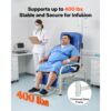 VEVOR Medizinischer Stuhl mit IV-Infusionsständer Infusionsstuhl 181kg, Stahlkonstruktion, 90-160° Verstellbar, Mit Gepolstertem Sitz Fußstütze & Aufbewahrungskorb, Für Krankenhäuser Pflegeheime – Bild 2