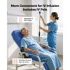 VEVOR Medizinischer Stuhl mit IV-Infusionsständer Infusionsstuhl 181kg, Stahlkonstruktion, 90-160° Verstellbar, Mit Gepolstertem Sitz Fußstütze & Aufbewahrungskorb, Für Krankenhäuser Pflegeheime – Bild 5
