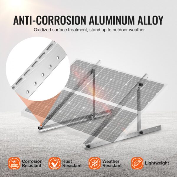 VEVOR Solarpanel-Halterungen 127 cm, 0-90° verstellbare Solarmodul-Halterungen für 100-550 W Solarmodule, Dach – Bild 5